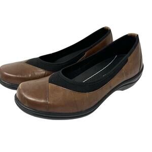 NEW ROMIKA Brown Leather Slip On Wedge Shoes Women’s Sz 38 US Sz 7